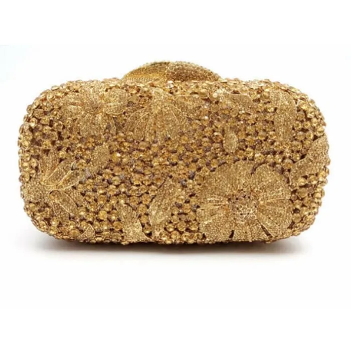 Hollow Out Crystal Diamond Women Bride Evening Bag