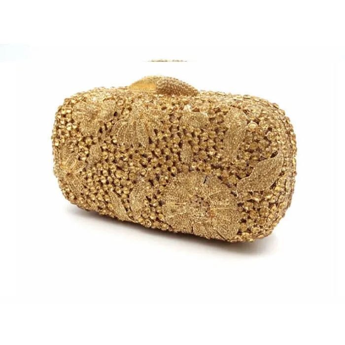 Hollow Out Crystal Diamond Women Bride Evening Bag