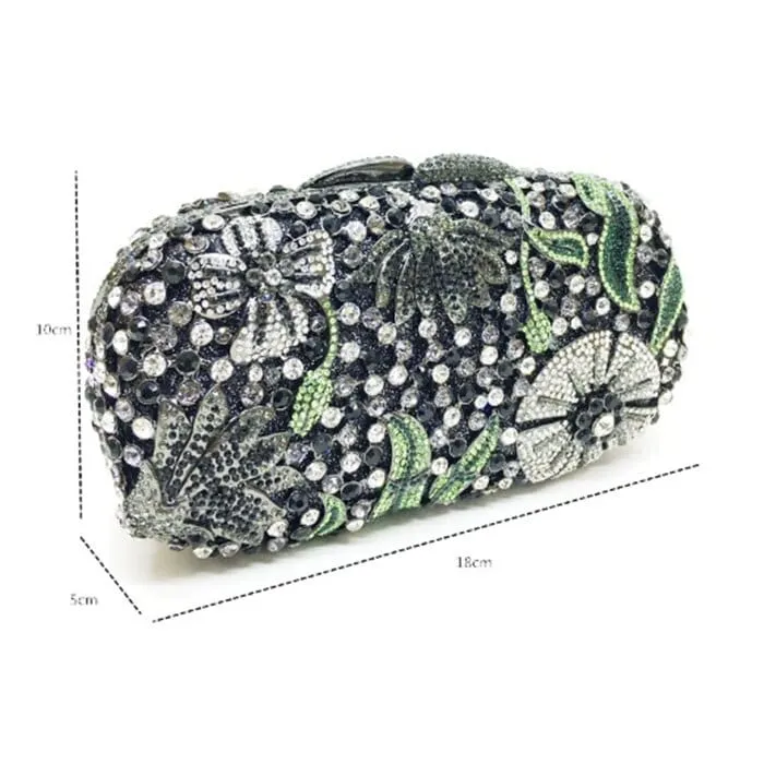 Hollow Out Crystal Diamond Women Bride Evening Bag