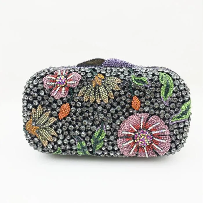 Hollow Out Crystal Diamond Women Bride Evening Bag
