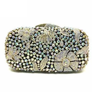 Hollow Out Crystal Diamond Women Bride Evening Bag