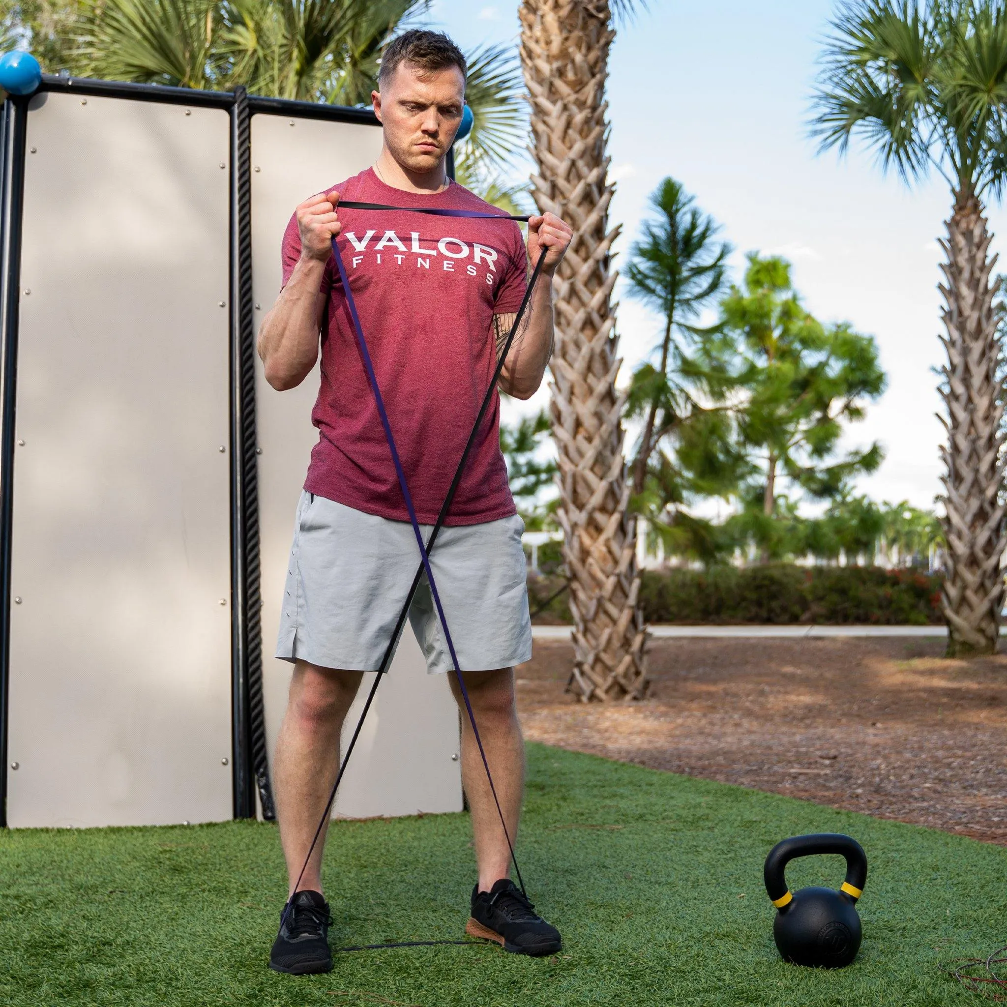 Home Gym Starter Kit w/ 35lb Kettlebell, Bands, Speed Rope