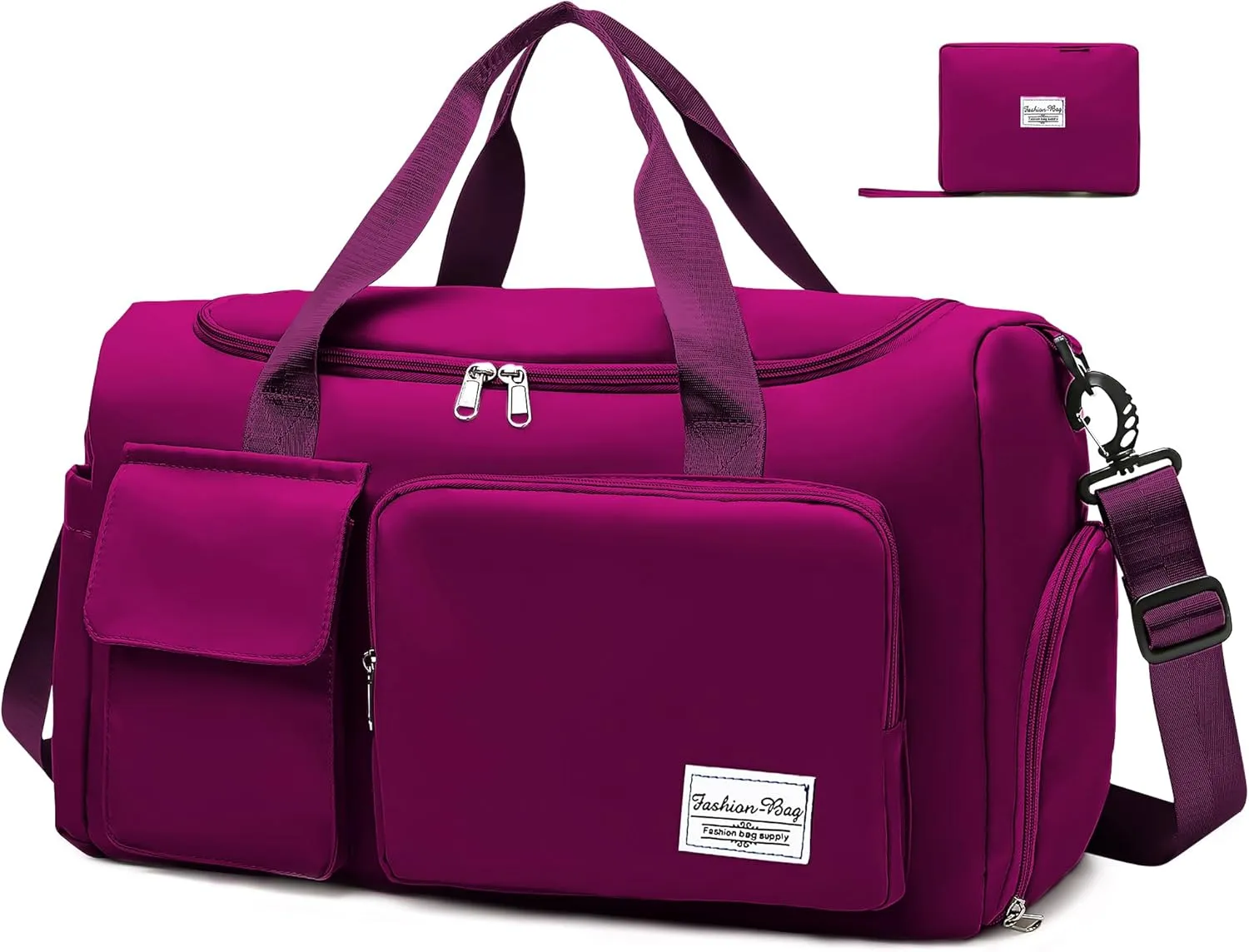 Hoseay Sports Bag Women Men's, Travel Bag Large Waterproof Gym Bag with Shoe Compartment and Moist Compartment, Travel Sportbag Shopping Bag Swimming Bag Weekend Bag Hand Luggage Fitness Bag Sports