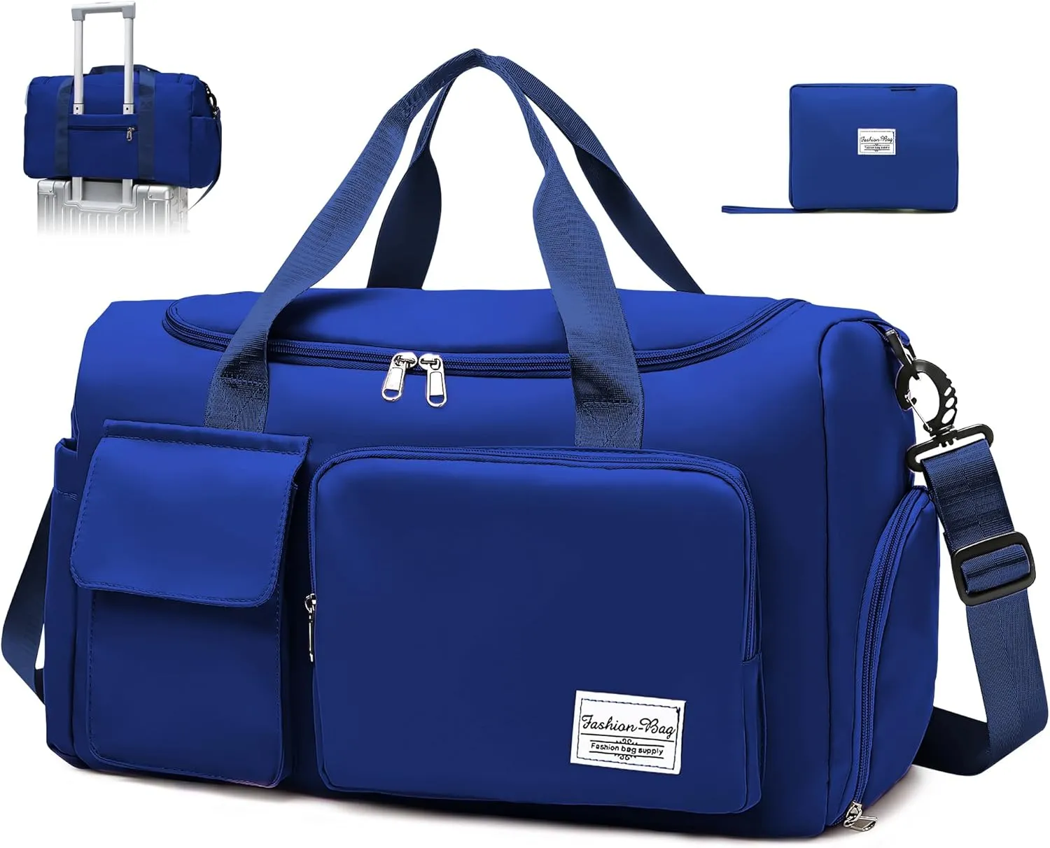 Hoseay Sports Bag Women Men's, Travel Bag Large Waterproof Gym Bag with Shoe Compartment and Moist Compartment, Travel Sportbag Shopping Bag Swimming Bag Weekend Bag Hand Luggage Fitness Bag Sports