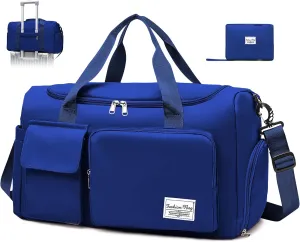 Hoseay Sports Bag Women Men's, Travel Bag Large Waterproof Gym Bag with Shoe Compartment and Moist Compartment, Travel Sportbag Shopping Bag Swimming Bag Weekend Bag Hand Luggage Fitness Bag Sports