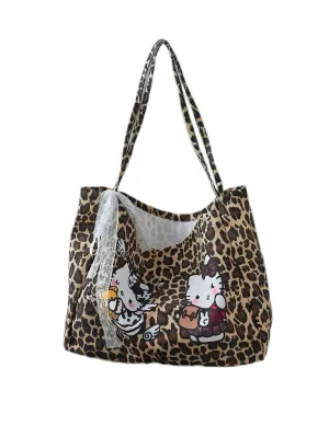 'Hottie Kitty' Y2k Cheetah Prints Big Capacity Tote Bag