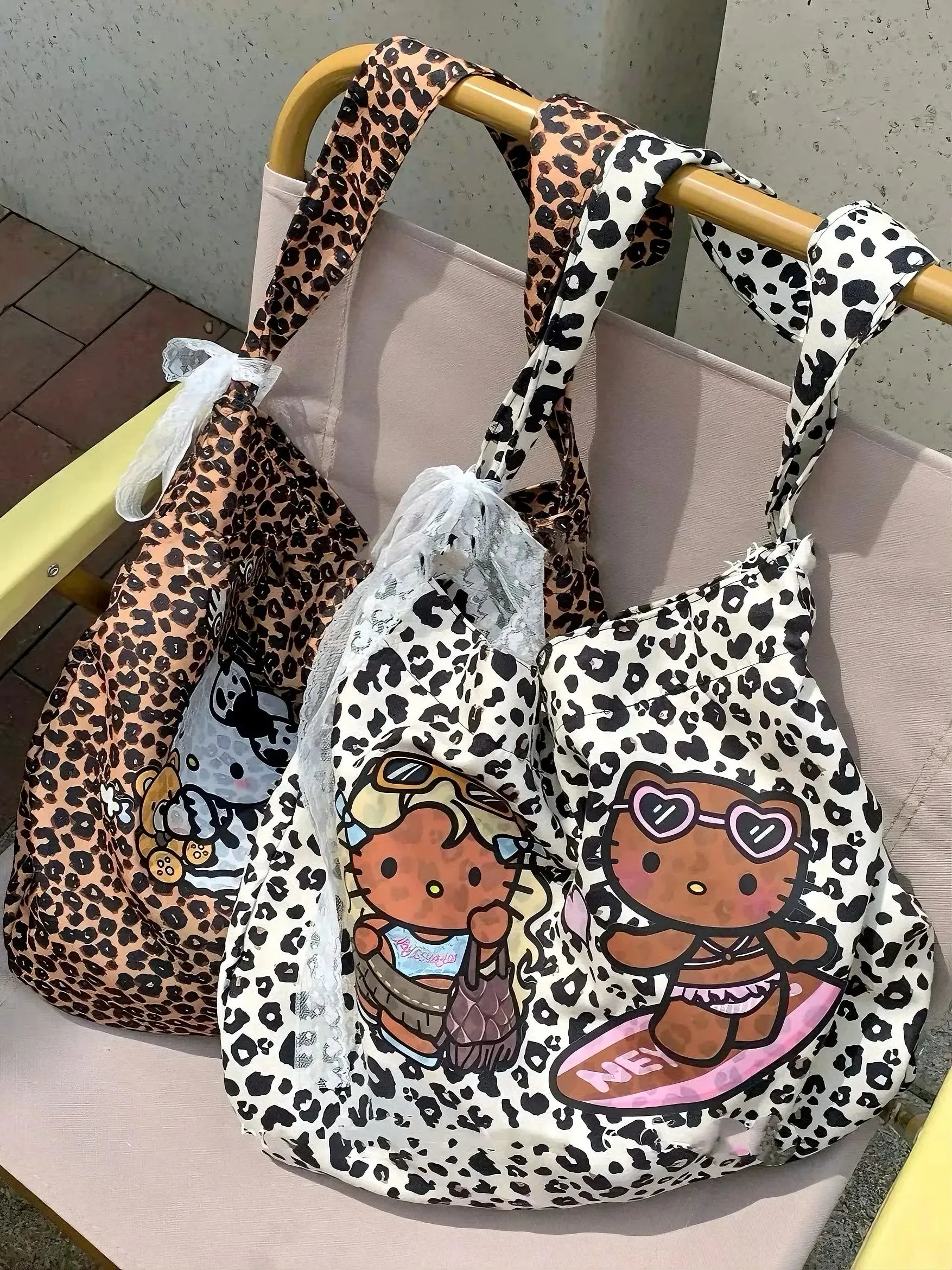 'Hottie Kitty' Y2k Cheetah Prints Big Capacity Tote Bag