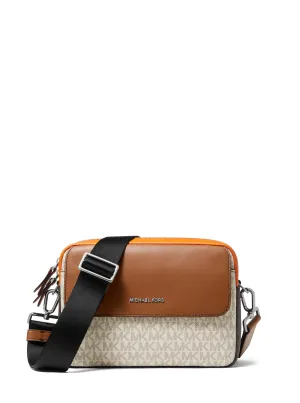 Hudson Color-Block Logo and Leather Crossbody Bag