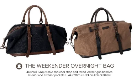 Hunter Canvas The Weekender Overnight Bag Khaki