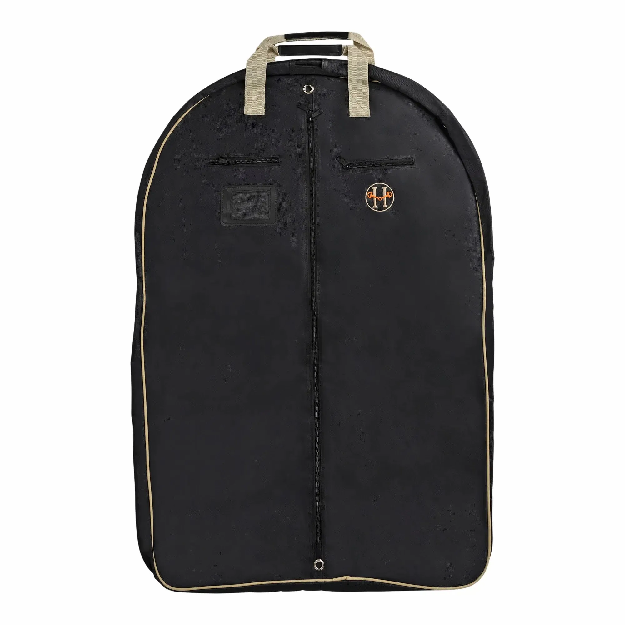 Huntley Equestrian Deluxe Black Travel Carry On Garment Bag with Accessories Zipper Cover for Travel, Business, Horse Shows