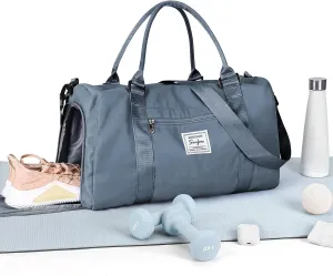 HYC00 Sports Bag Women Men Fitness Bag Sports Bags with Shoe Compartment and Dry and Wet Compartments Training Bag Weekend Bag Ladies Travel Bags Waterproof Travel Duffel Cabin Bag Duffel Bag Duffle