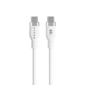 HyperJuice USB-C Silicone Charging Cable (1.5m/5ft) - White