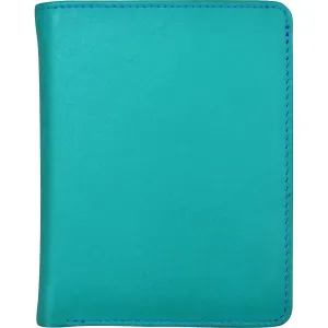 ili New York Euro Size Wallet Aqua/Cobalt Leather