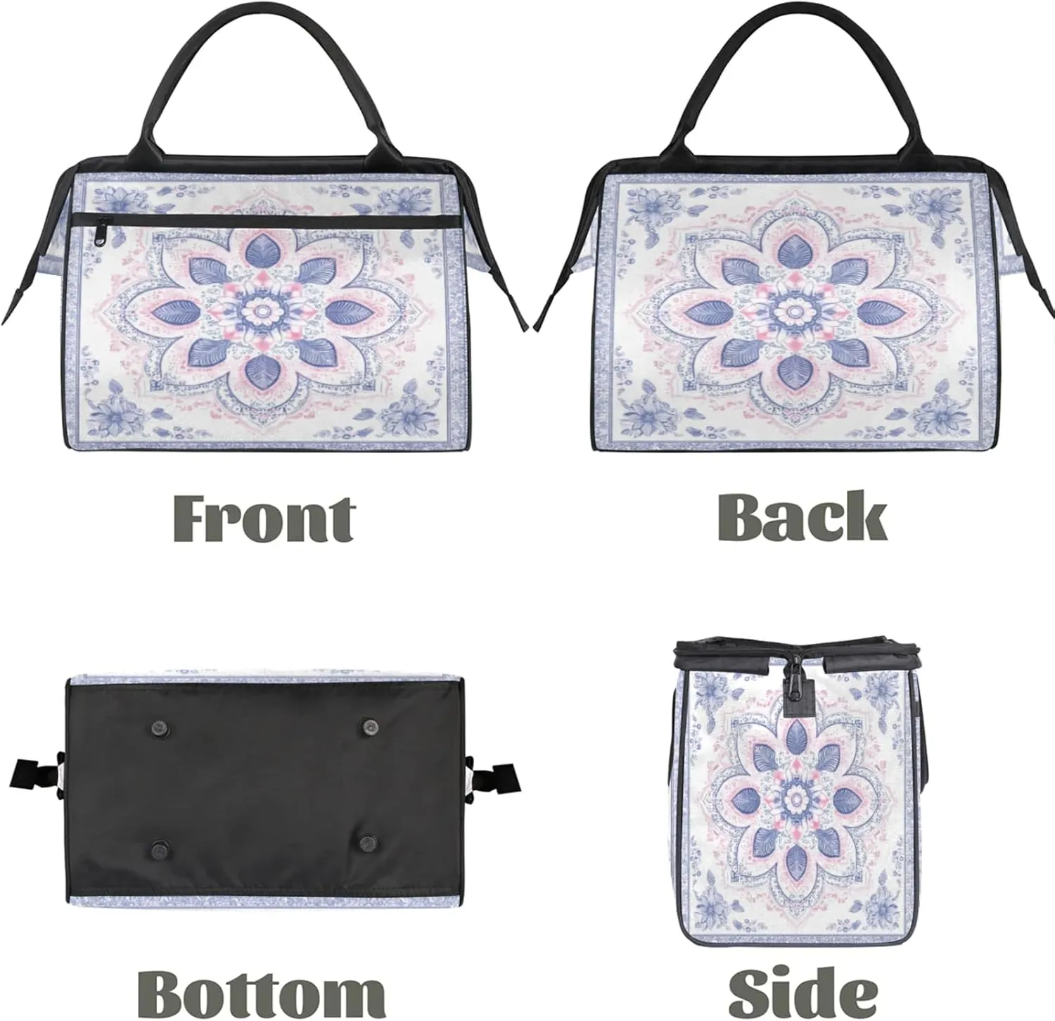 India Carpet Flower Travel Duffle Bag for Women, Ladies Overnight Weekender Bag Gym Sports Bags A-2