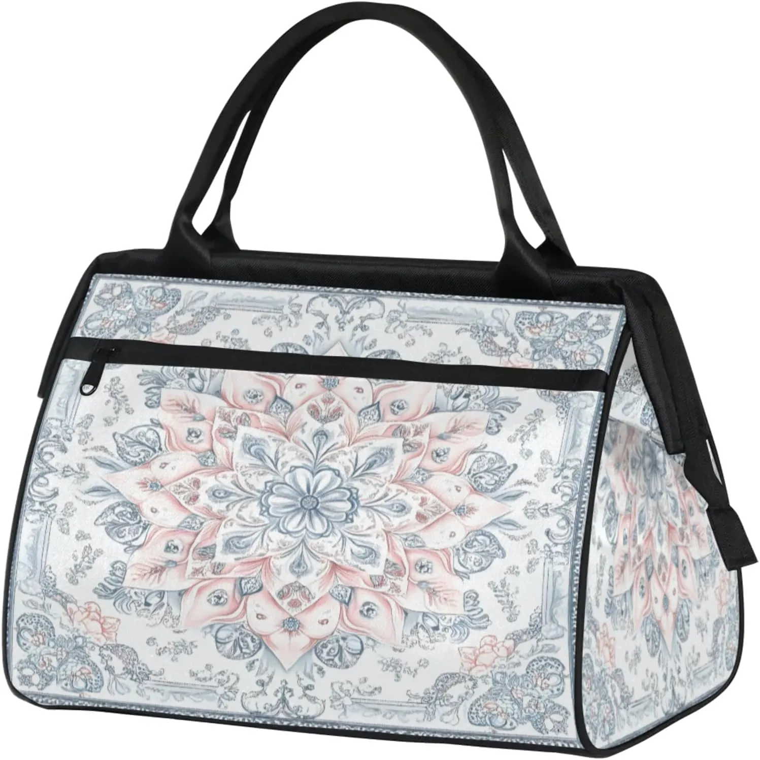 India Carpet Flower Travel Duffle Bag for Women, Ladies Overnight Weekender Bag Gym Sports Bags A-2
