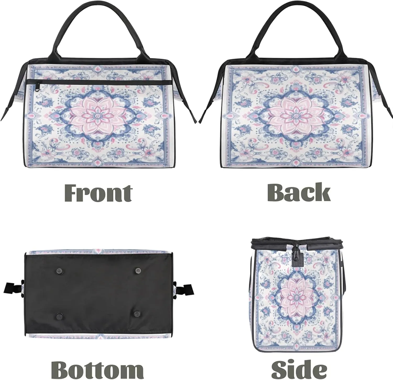 India Carpet Flower Travel Duffle Bag for Women, Ladies Overnight Weekender Bag Gym Sports Bags A-2