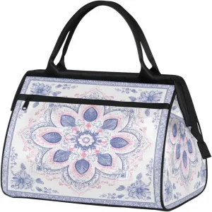 India Carpet Flower Travel Duffle Bag for Women, Ladies Overnight Weekender Bag Gym Sports Bags A-2