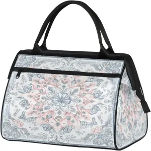 India Carpet Flower Travel Duffle Bag for Women, Ladies Overnight Weekender Bag Gym Sports Bags A-2