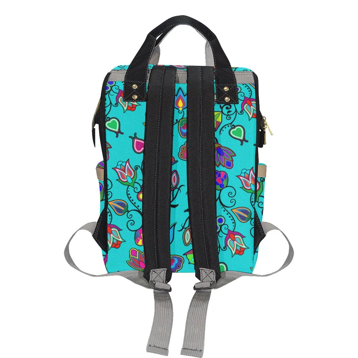 Indigenous Paisley - Sky Multi-Function Diaper Backpack