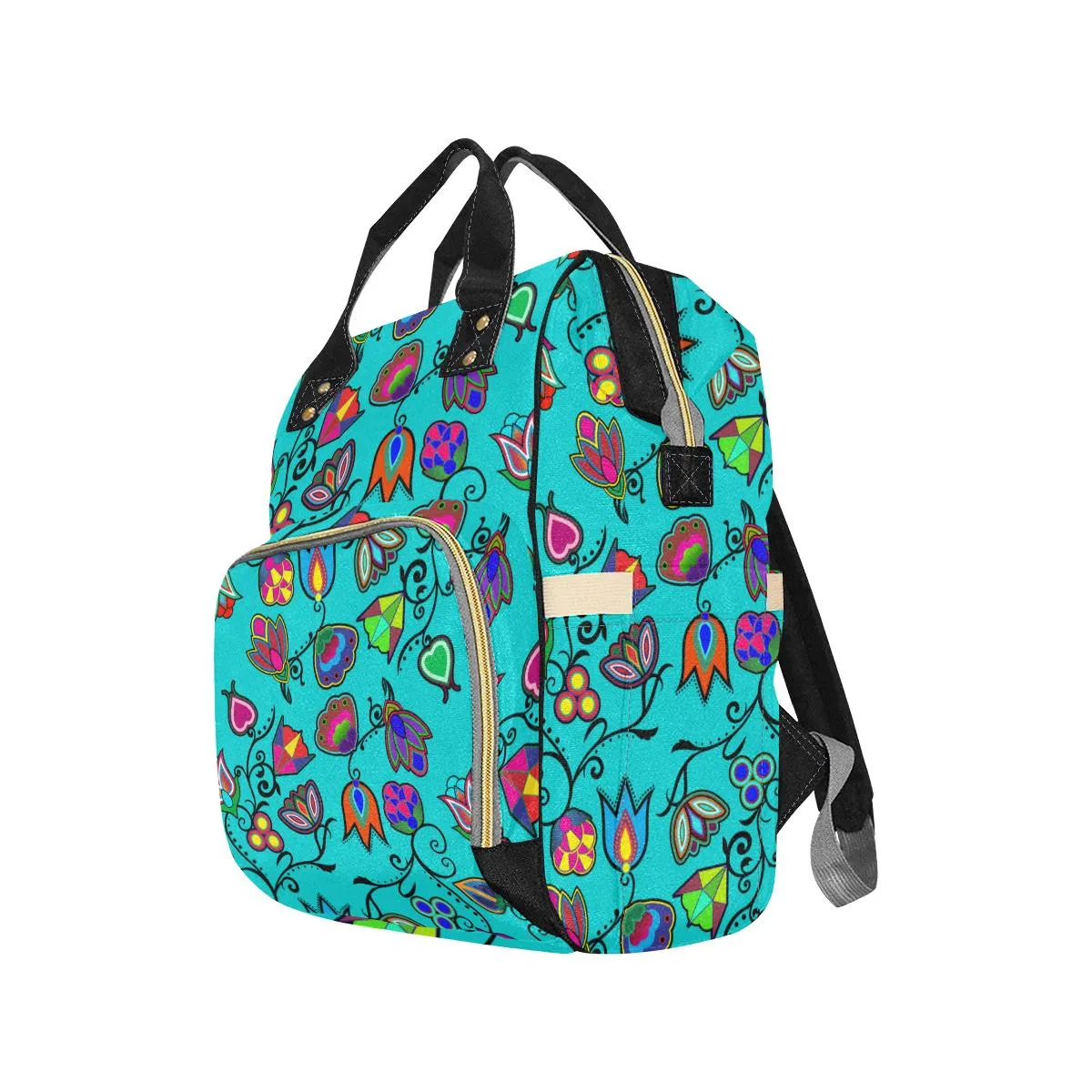 Indigenous Paisley - Sky Multi-Function Diaper Backpack