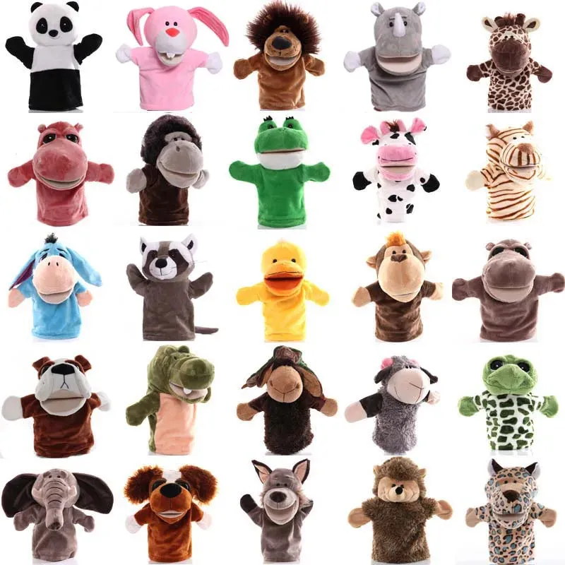 Interactive Plush Animal Hand Puppets for Kids - 9.8-Inch Educational Fun