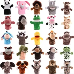 Interactive Plush Animal Hand Puppets for Kids - 9.8-Inch Educational Fun