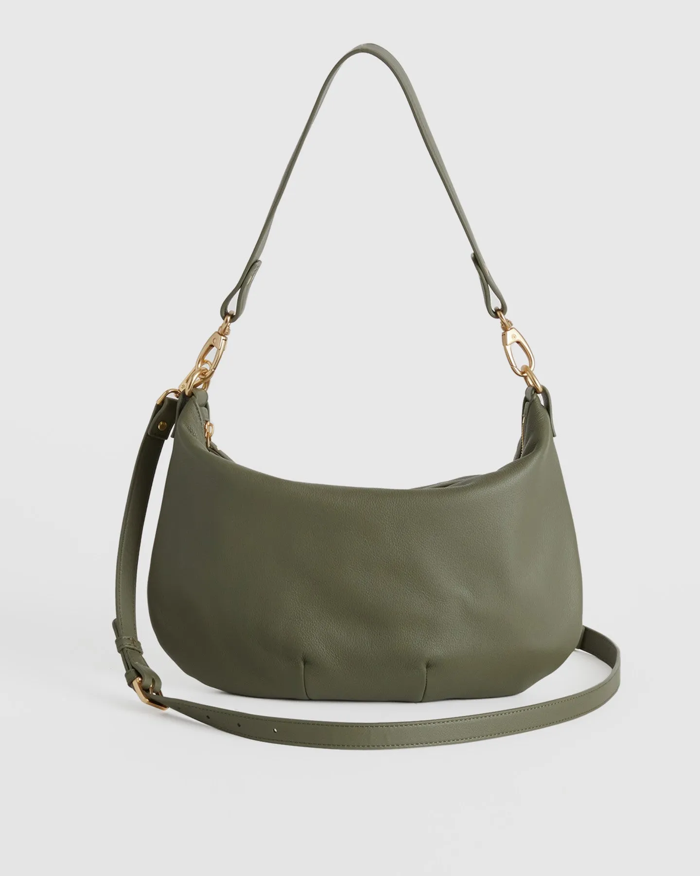 Italian Leather Convertible Crescent Shoulder Bag