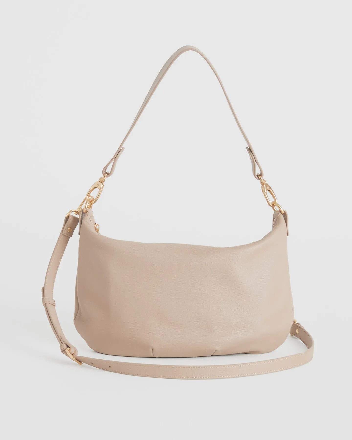 Italian Leather Convertible Crescent Shoulder Bag