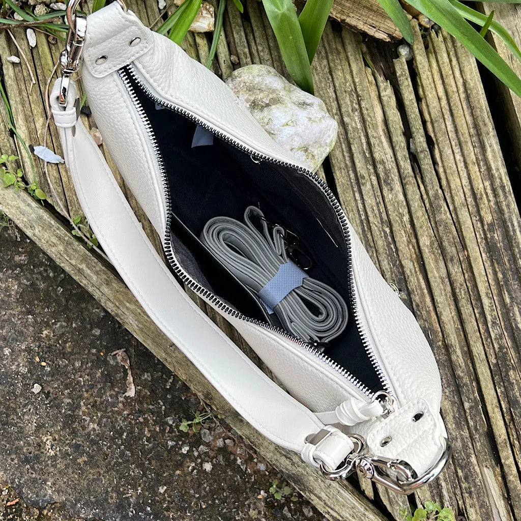 Ivory Mini 'Matilda' Scoop Shoulder/Crossbody Bag