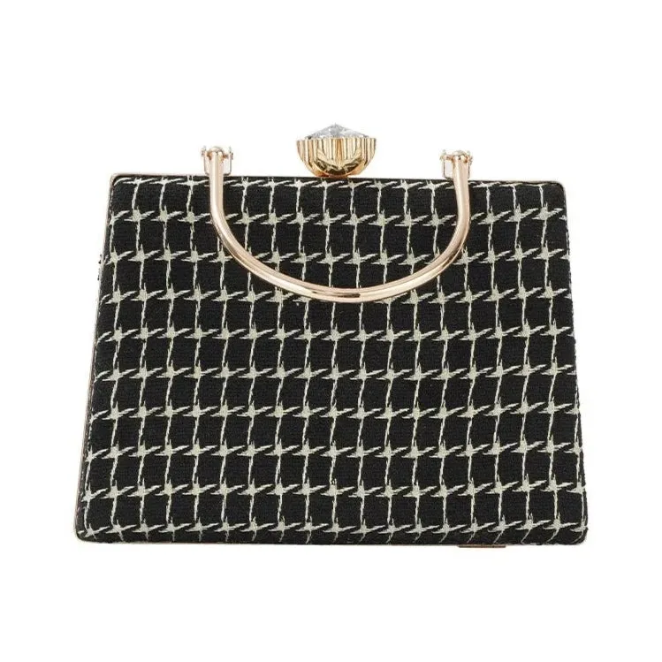 Izabel Tweed Diamond Accent Vintage Evening Tote