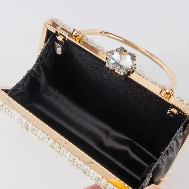 Izabel Tweed Diamond Accent Vintage Evening Tote