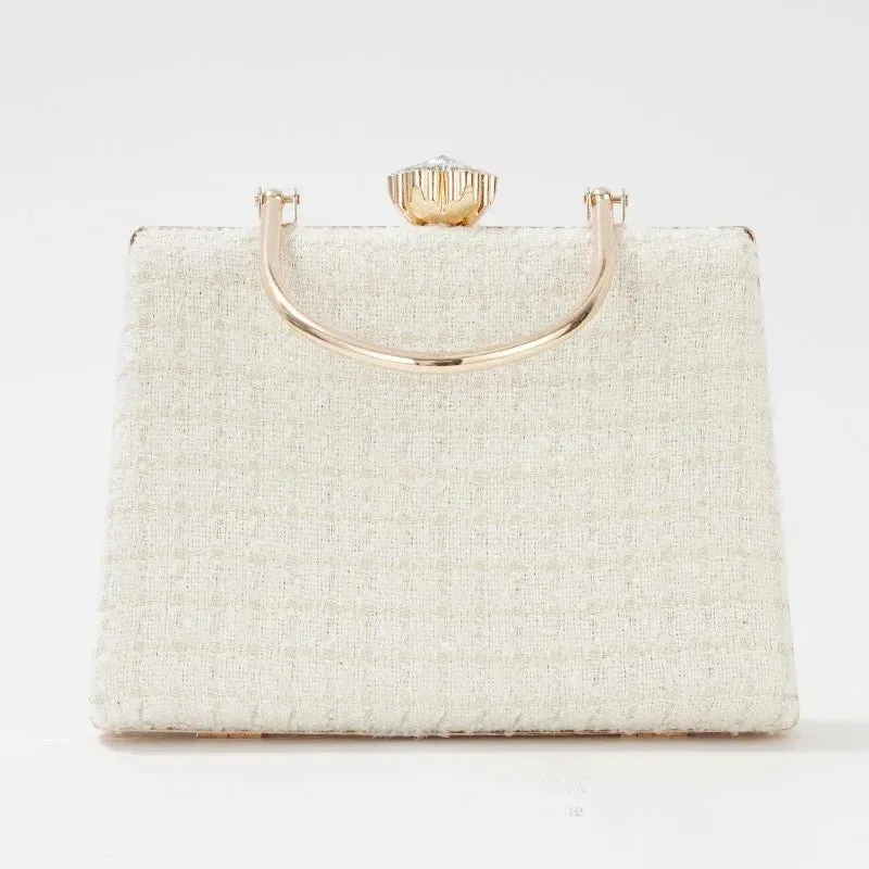 Izabel Tweed Diamond Accent Vintage Evening Tote