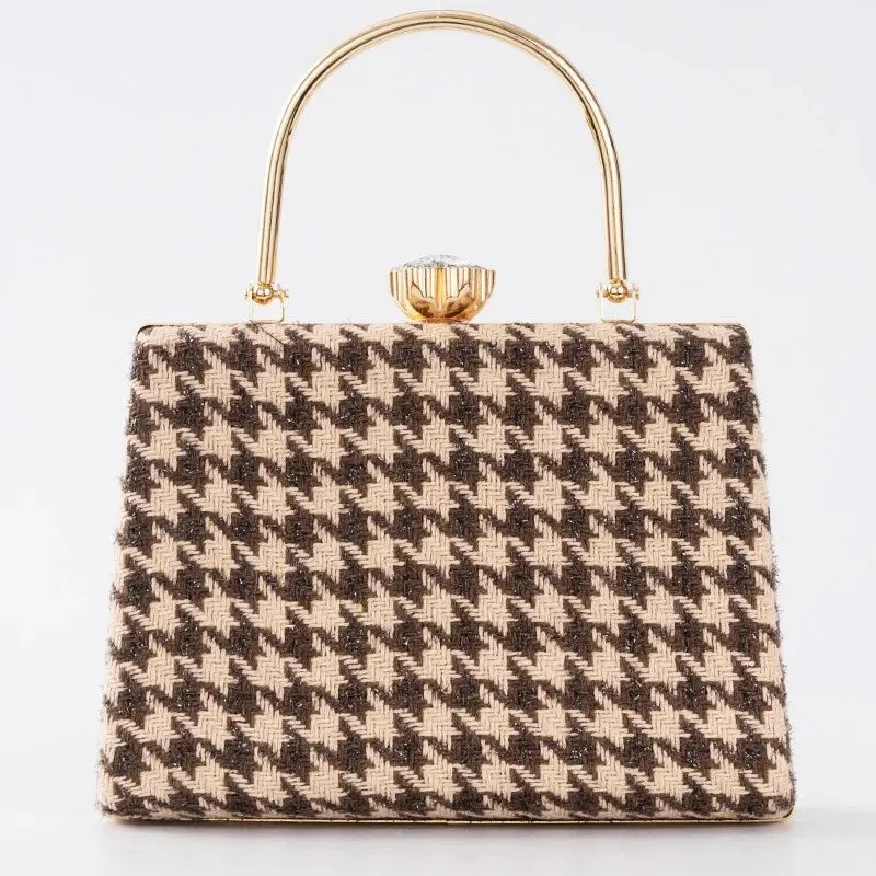 Izabel Tweed Diamond Accent Vintage Evening Tote