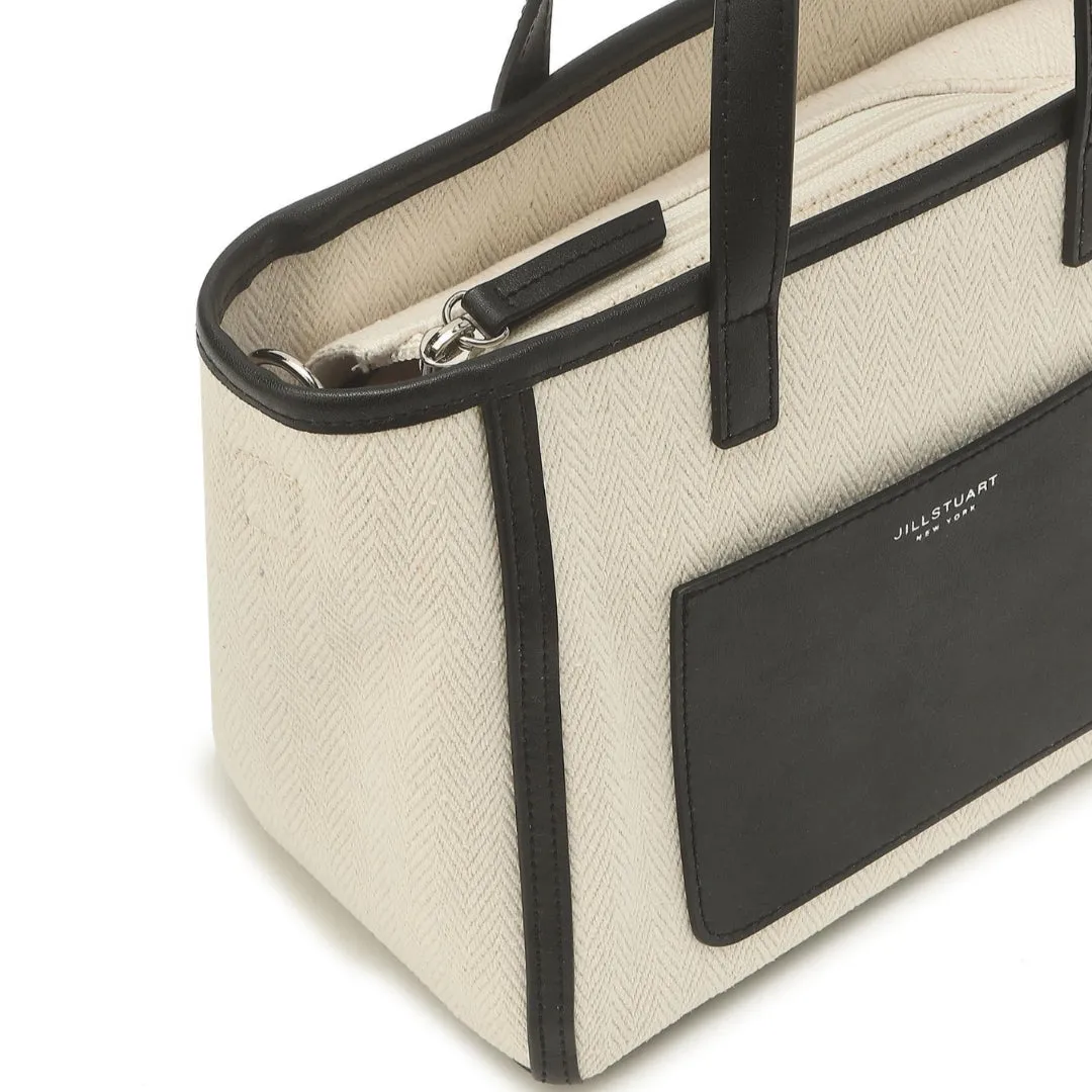 JILLSTUART ESSENTIAL CANVAS Black Pocket Mini Tote Shoulder Cross Bag / from Seoul, Korea