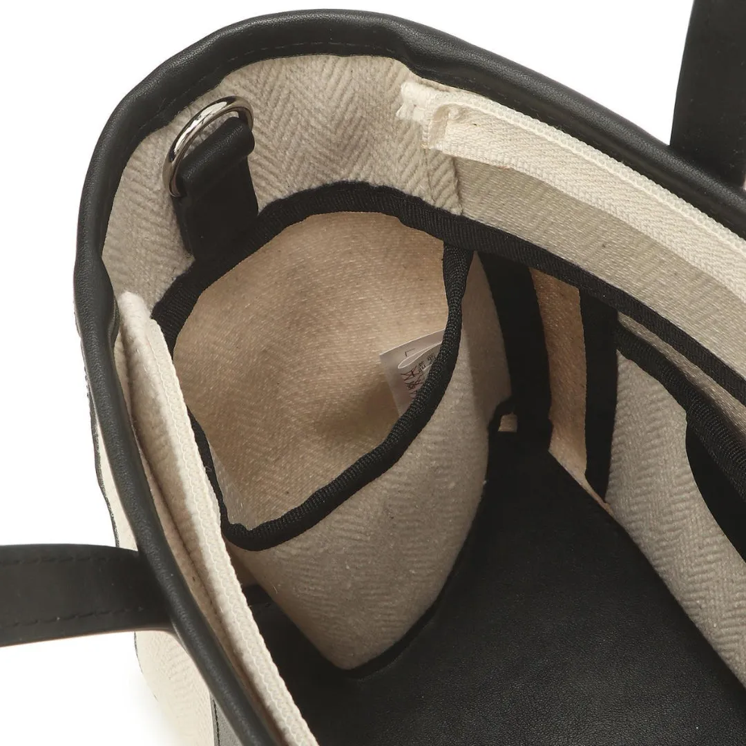 JILLSTUART ESSENTIAL CANVAS Black Pocket Mini Tote Shoulder Cross Bag / from Seoul, Korea