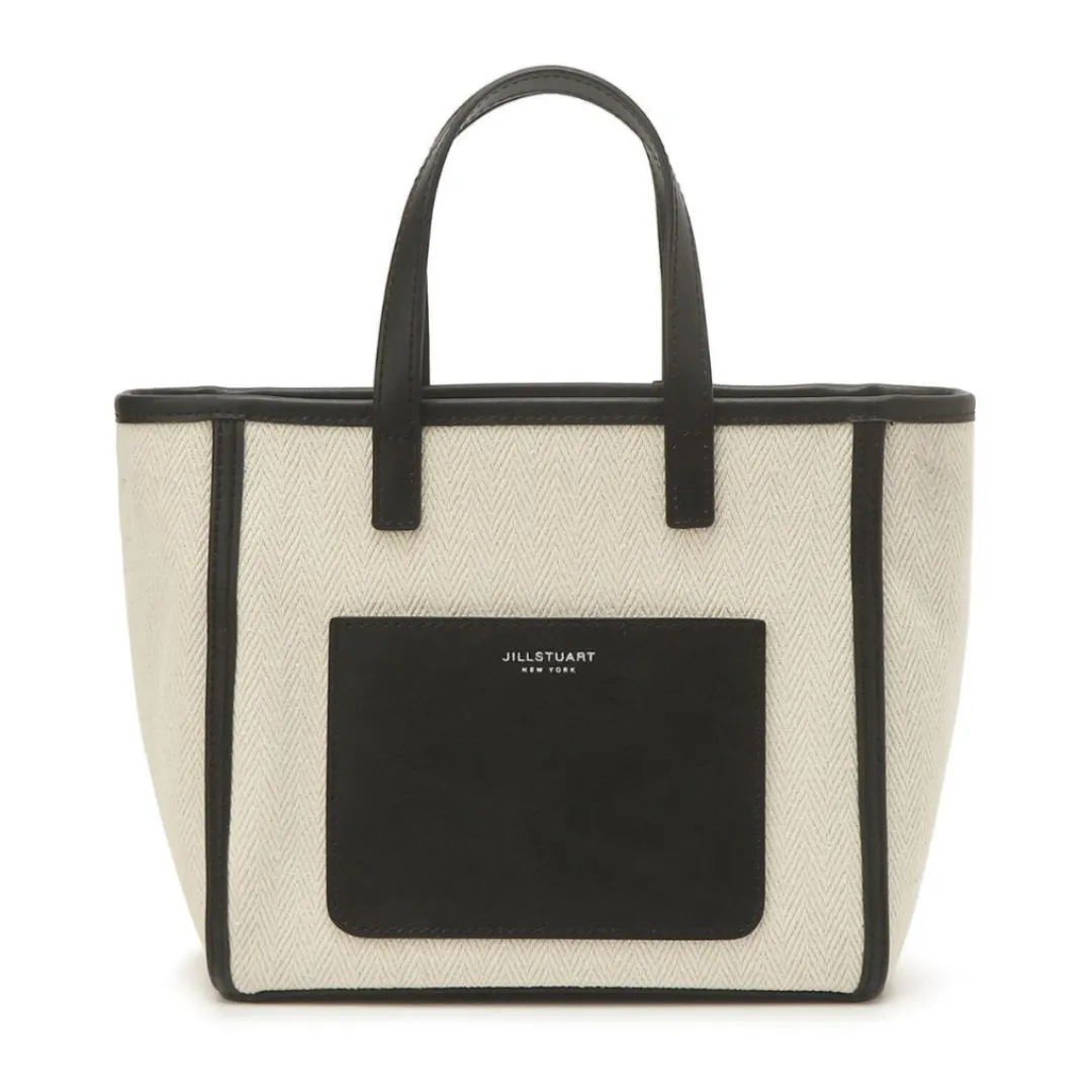 JILLSTUART ESSENTIAL CANVAS Black Pocket Mini Tote Shoulder Cross Bag / from Seoul, Korea