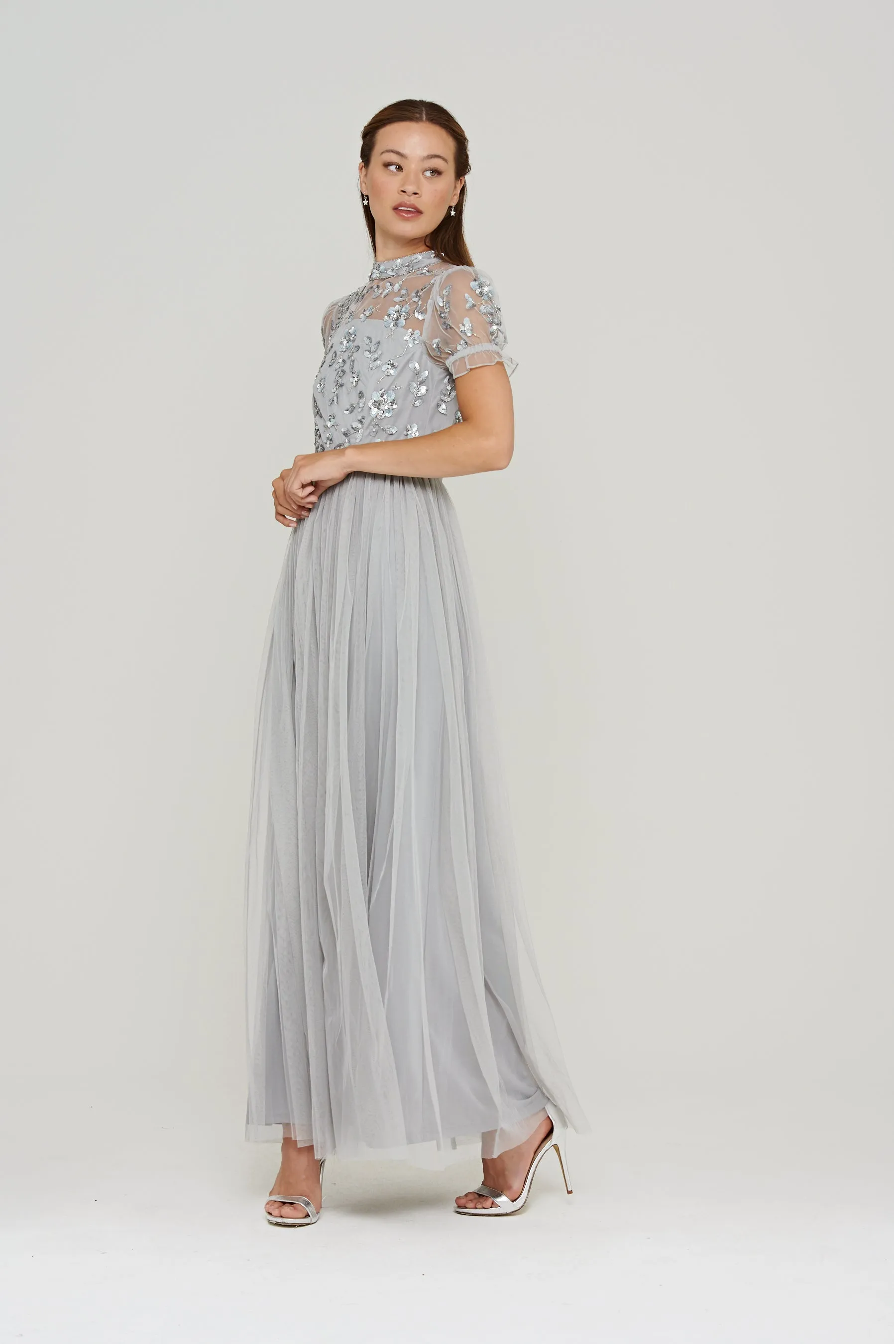 Joanne Vapour Embellished Bodice Maxi Dress