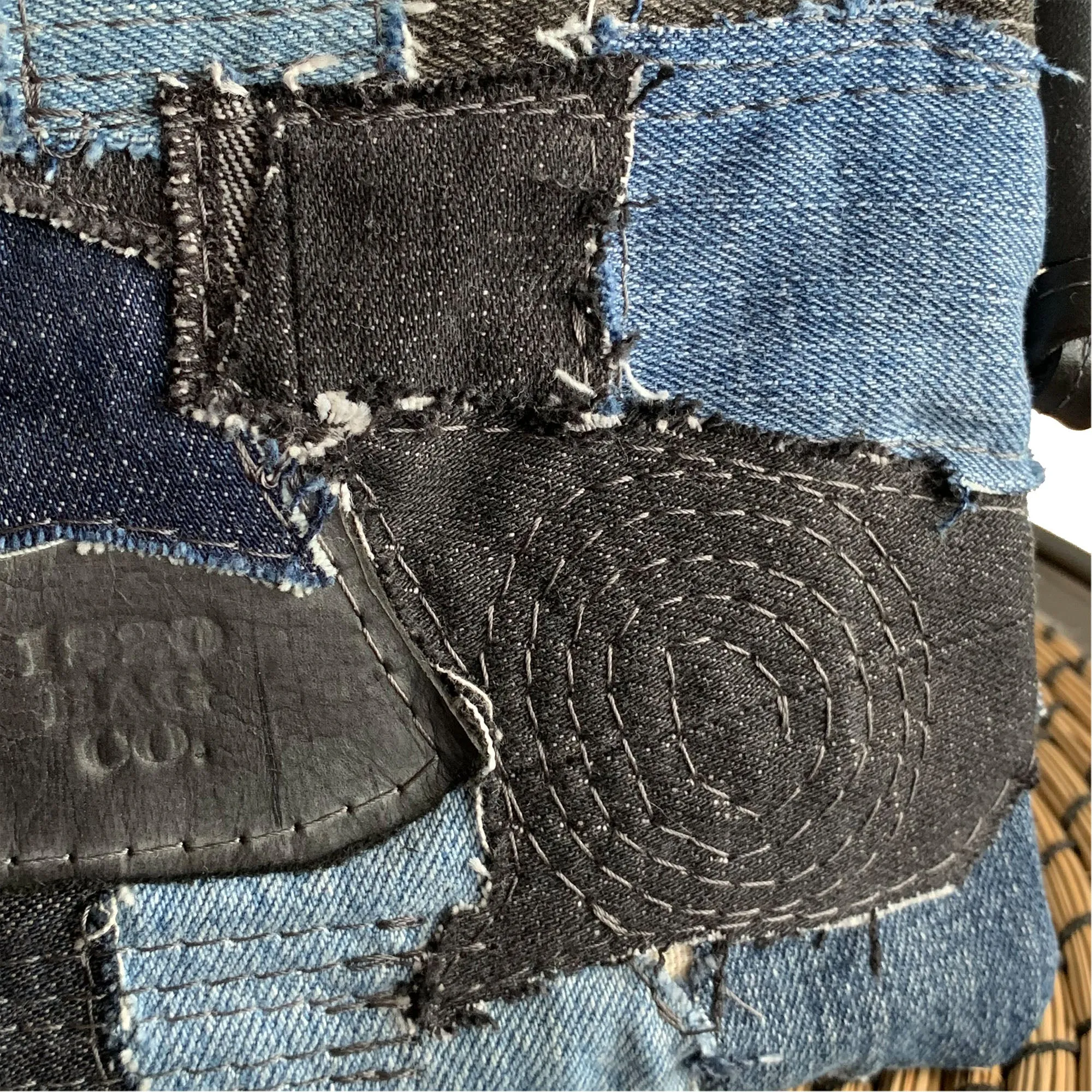 Juno Repurposed Denim & Leather Zippered Crossbody
