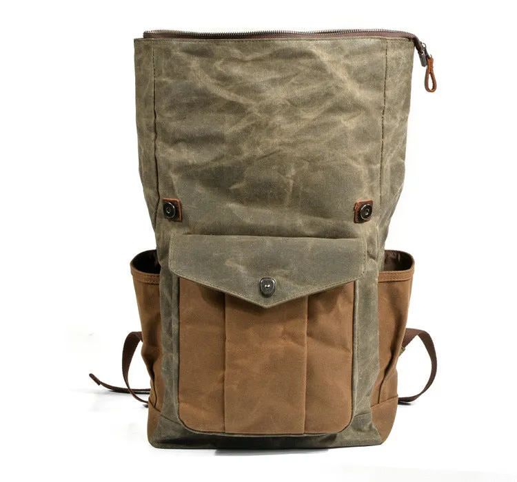 Kars Waxed Canvas & Leather Backpack