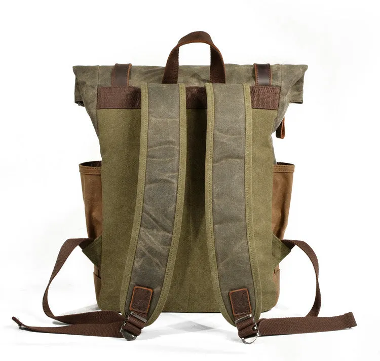 Kars Waxed Canvas & Leather Backpack