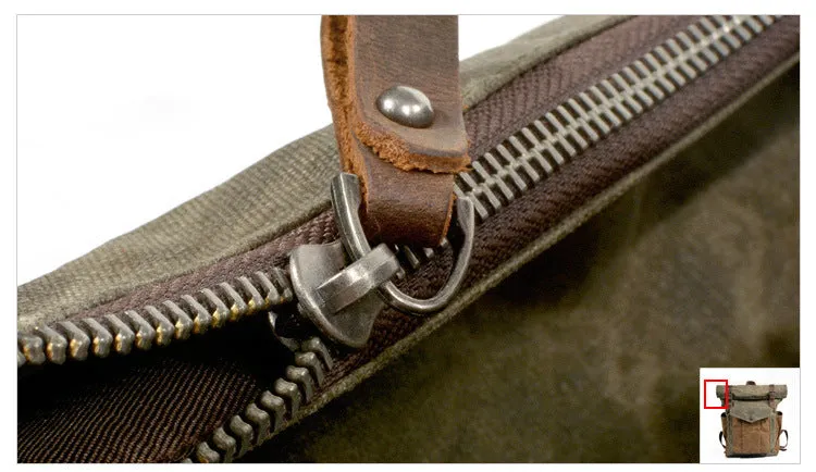 Kars Waxed Canvas & Leather Backpack