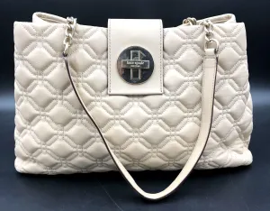 Kate Spade Tan Quilted Leather Shoulder Bag w/ Gold-Tone Turnlock/Accents ( COA)