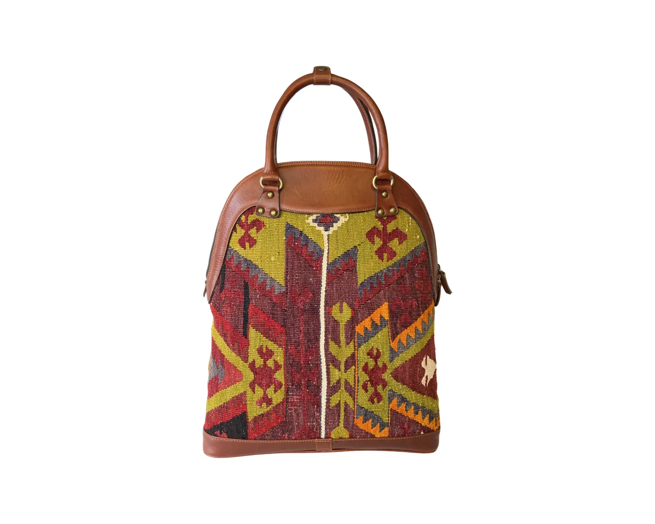 Kilim Vintage Leather Bag - Tote Handbag - Weekender & Travel Bag