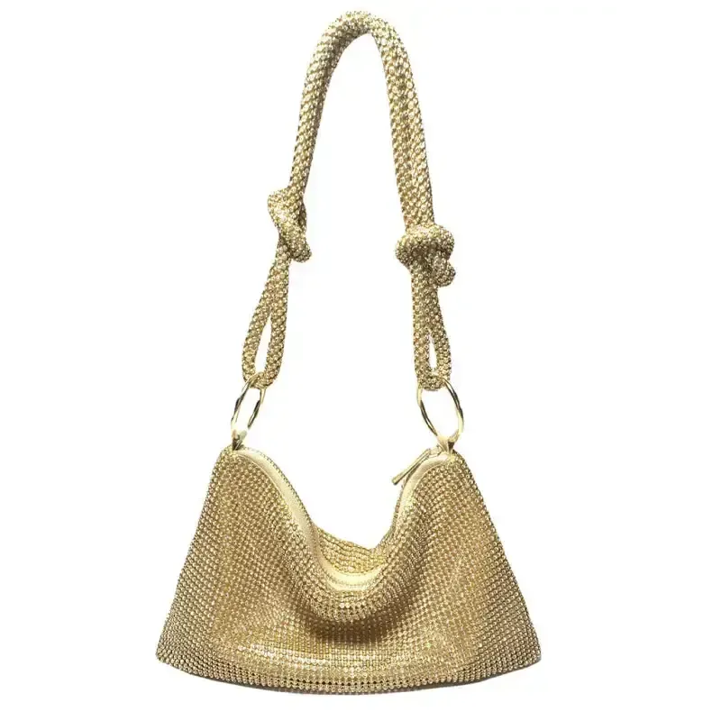 Knotted rhinestone pure handmade new diamond full diamond armpit bag