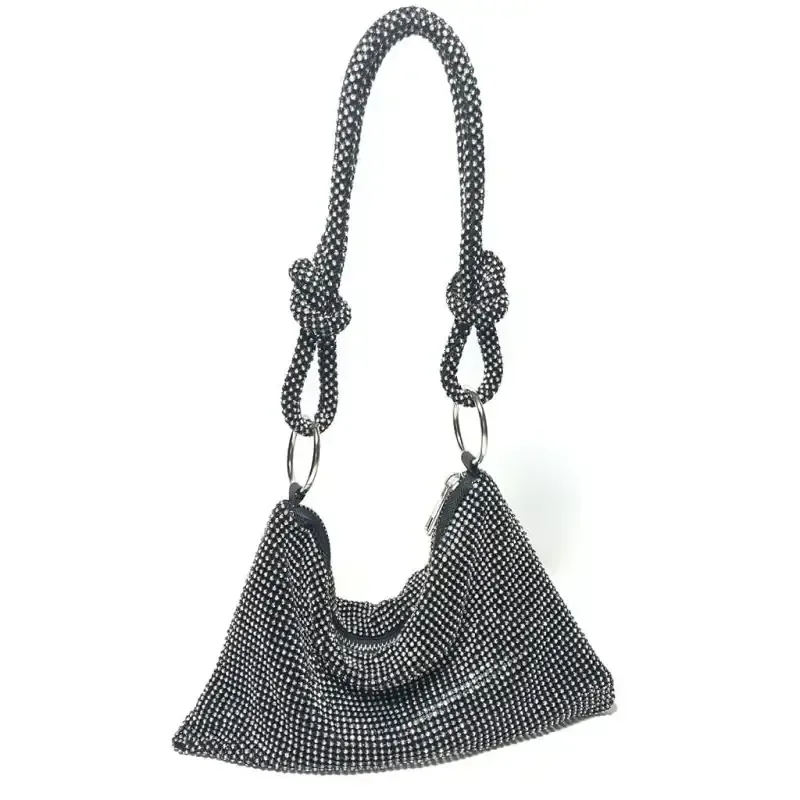 Knotted rhinestone pure handmade new diamond full diamond armpit bag