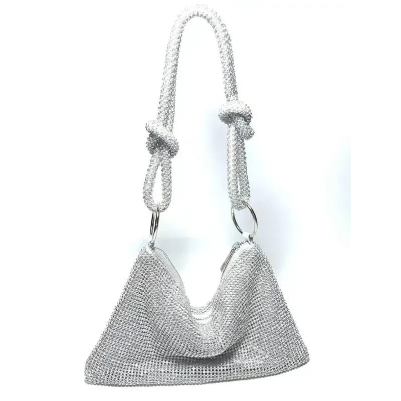 Knotted rhinestone pure handmade new diamond full diamond armpit bag
