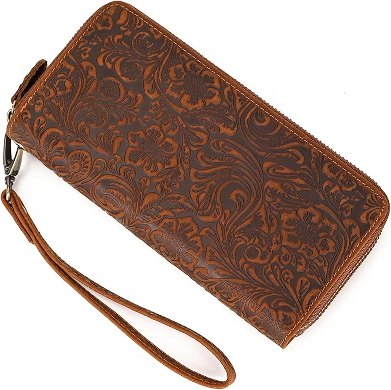 KPYWZER Leather Clutch Purse Wallet Men Wrist Bag