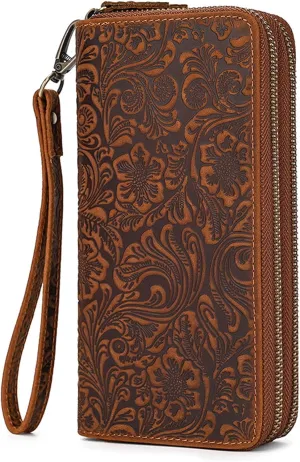 KPYWZER Leather Clutch Purse Wallet Men Wrist Bag