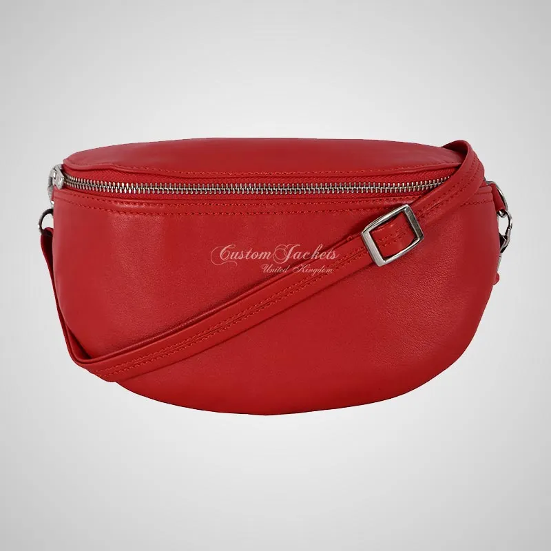 Ladies Crossbody Leather Bum Bag Fanny Pack