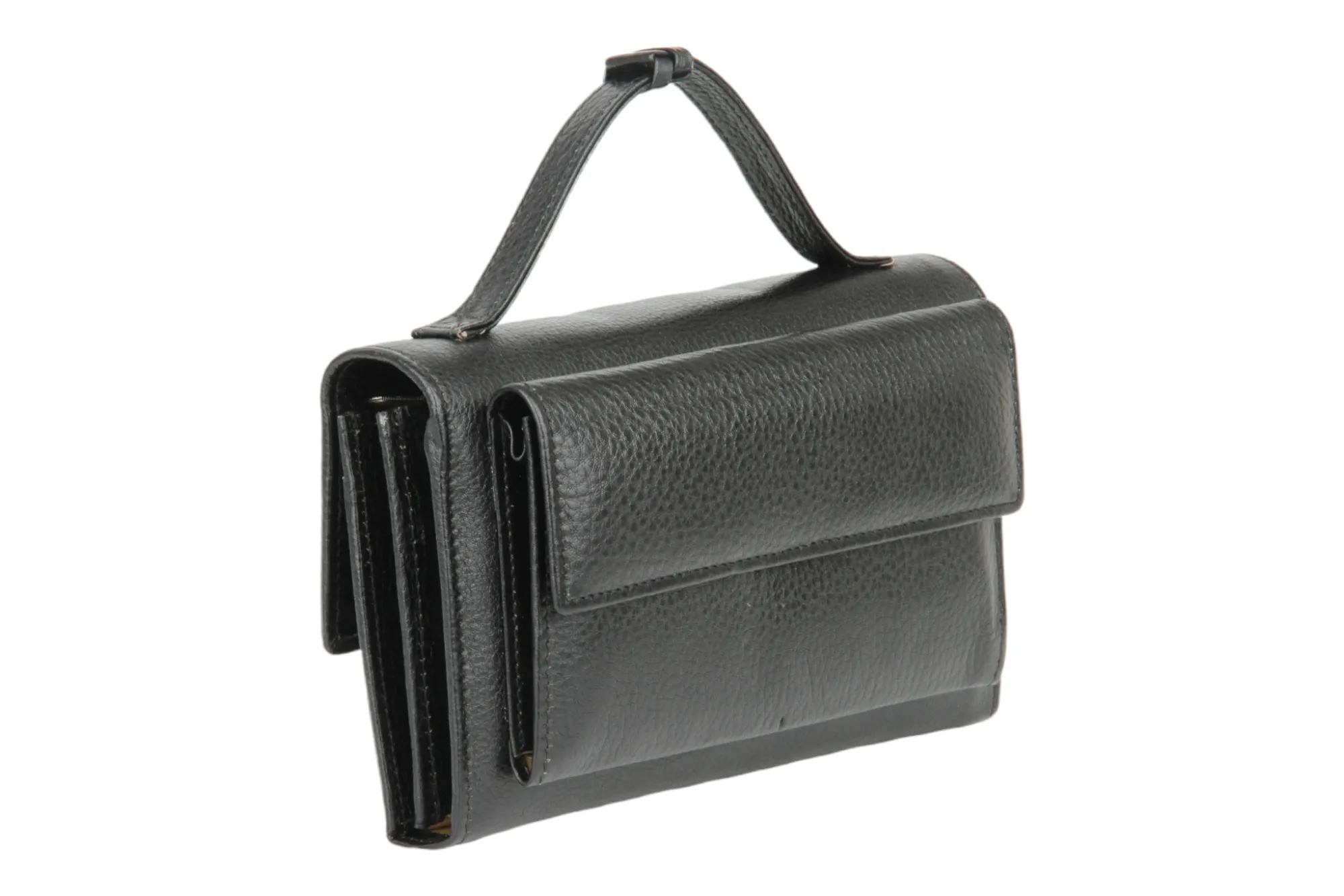 Ladies Premium leather clutch with detachable sling strap 54503 (BLACK)